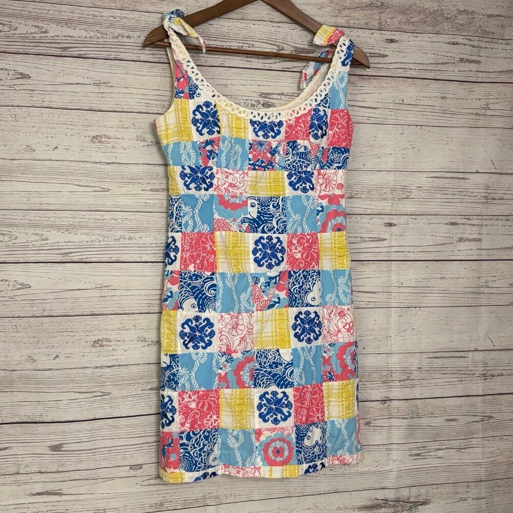 Lily Pulitzer Quilted‎ Dress Neck Rope Detailing S4 - Picture 2 of 7